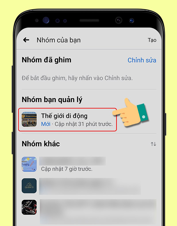 Chọn group facebook 